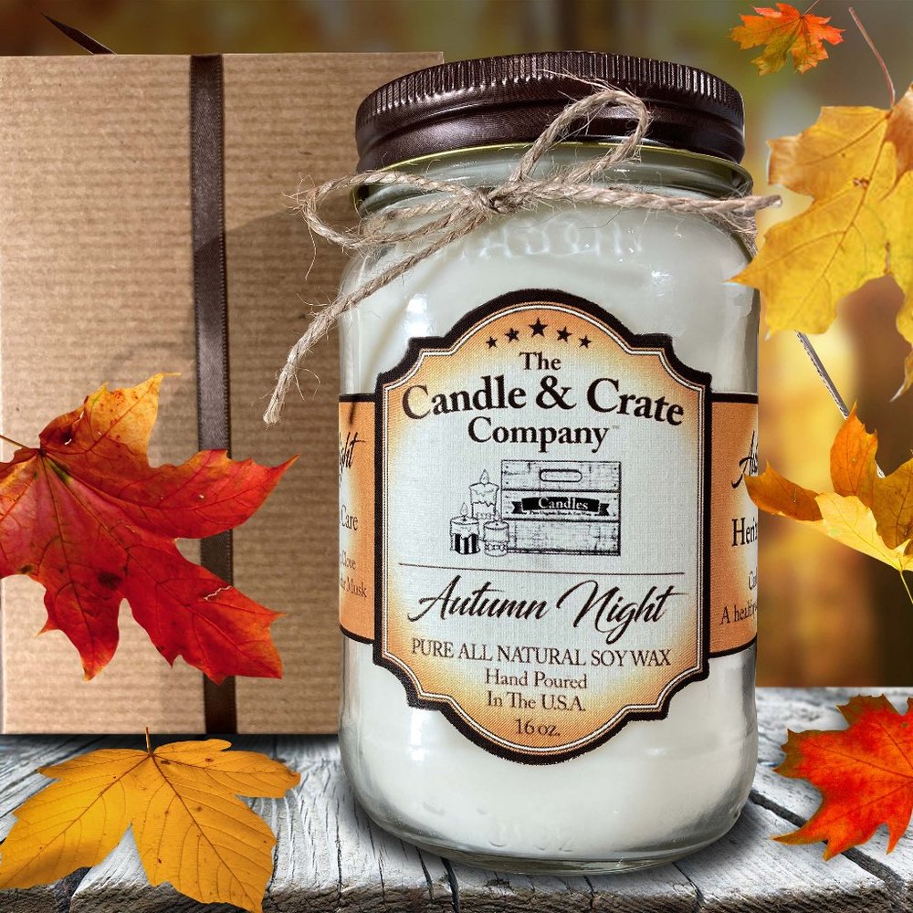 Autumn Night 16 oz Candle, Housewarming Gift, Holiday Soy Candles…